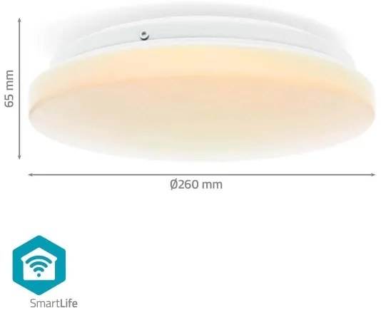 Plafonieră LED RGBW dimabilă Nedis WIFILAC35WT LED/18W/230V 2700-6500K IP44 Wi-Fi