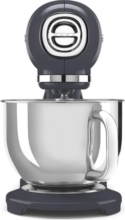 Mixer planetar SMEG SMF03GREU, 800 W, 4,8 l, 10 viteze, Functie de pornire treptata, Bol cu maner, Gri