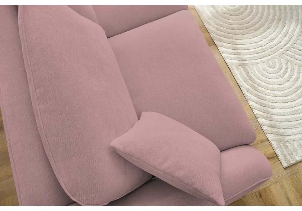 Canapea roz-deschis extensibilă 235 cm Cezanne – Bobochic Paris