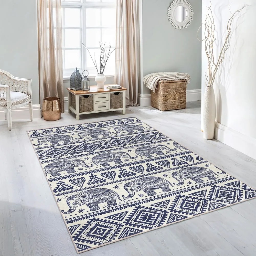 Covor albastru lavabil 120x180 cm Elephant – Mila Home