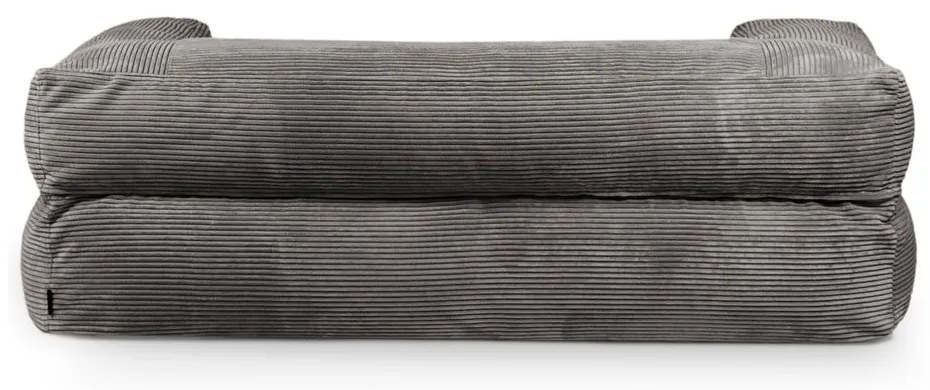 Fotoliu bean bag gri deschis cu tapițerie din catifea reiată Sofa MooG – SLOWDOWN