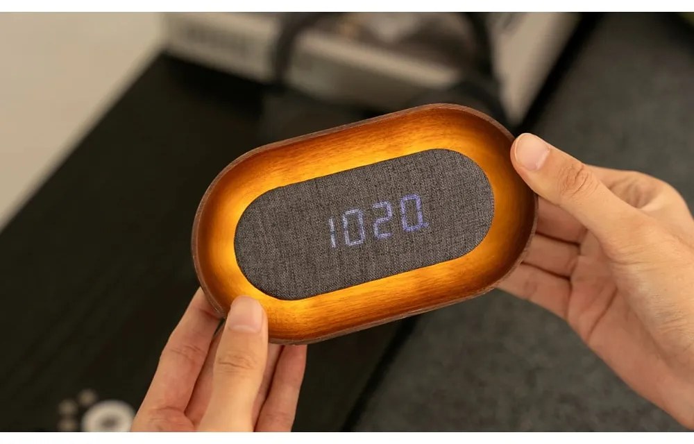 Ceas deșteptător digital Lumos Walnut – Gingko