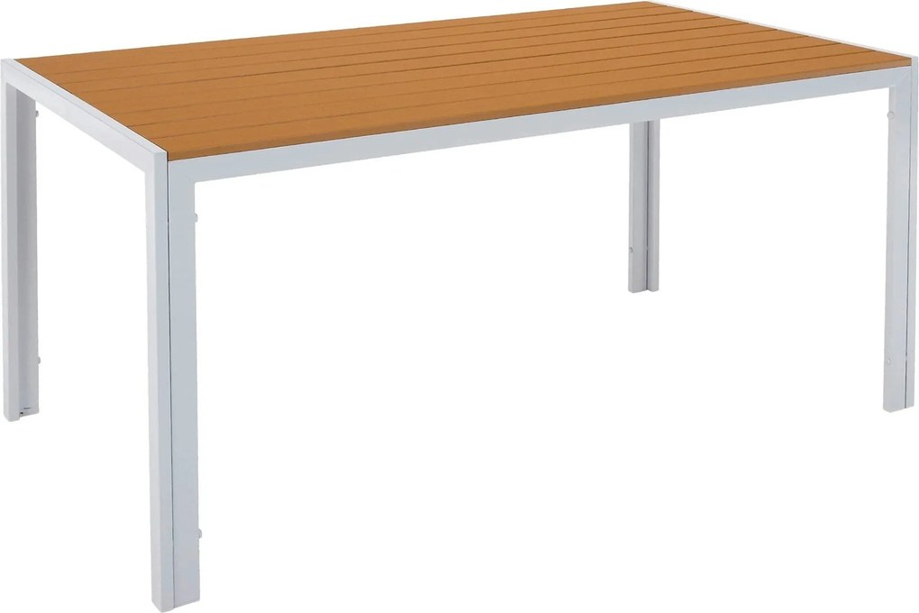 Masa gradina BONTO, alb/stejar, 150x90x73 cm