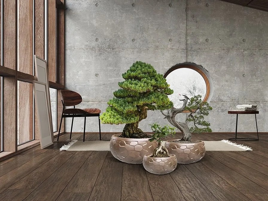 Set de 3 ghivece pentru flori Canela bronz