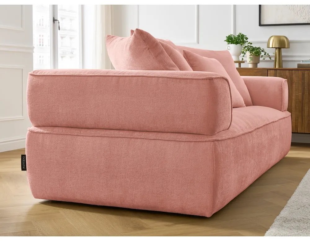 Canapea roz cu tapițerie din chenille 237 cm Whesley – Bobochic Paris