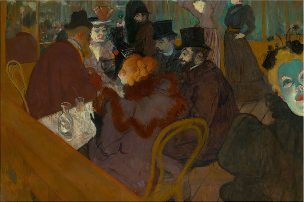 Tablou - Henri de Toulouse-Lautrec, At the Moulin Rouge, reproducere (90x60 cm)