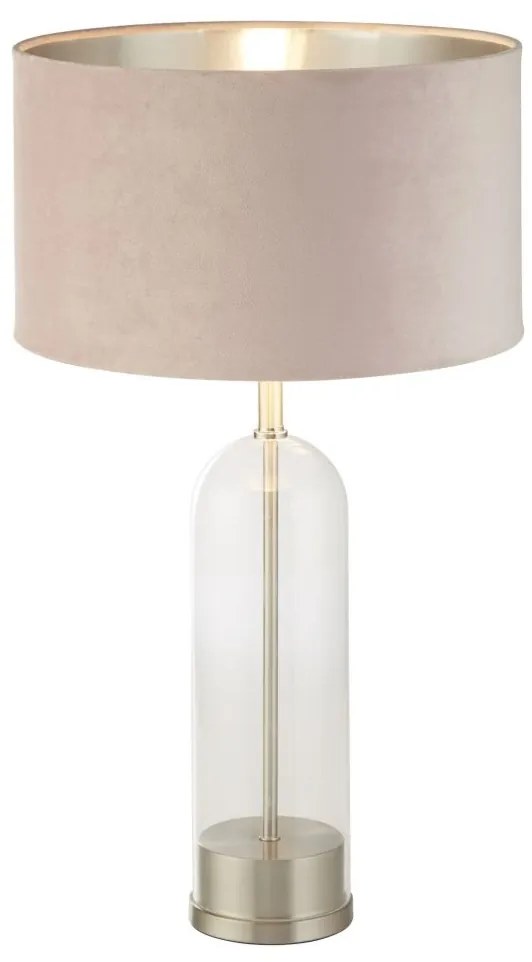 Veioza/Lampa de masa design decorativ Oxford nickel/roz