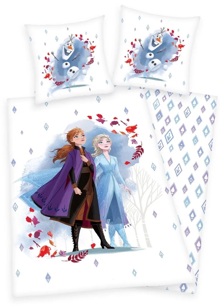 Lenjerie de pat din bumbac pentru copii Herding Frozen Olaf, 140 x 200 cm, 70 x 90 cm