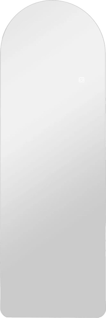 HOMCOM Oglindă de Perete în Formă de Arc cu Iluminare LED, Control Tactil și Sticlă Călită, 40x3x120 cm, Transparentă | Aosom Romania