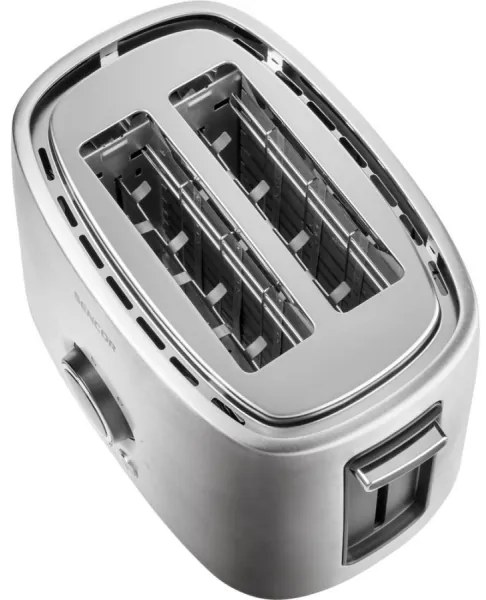 Prăjitor de pâine cu două fante și funcție de încălzire Sencor 1000W/230V argintiu