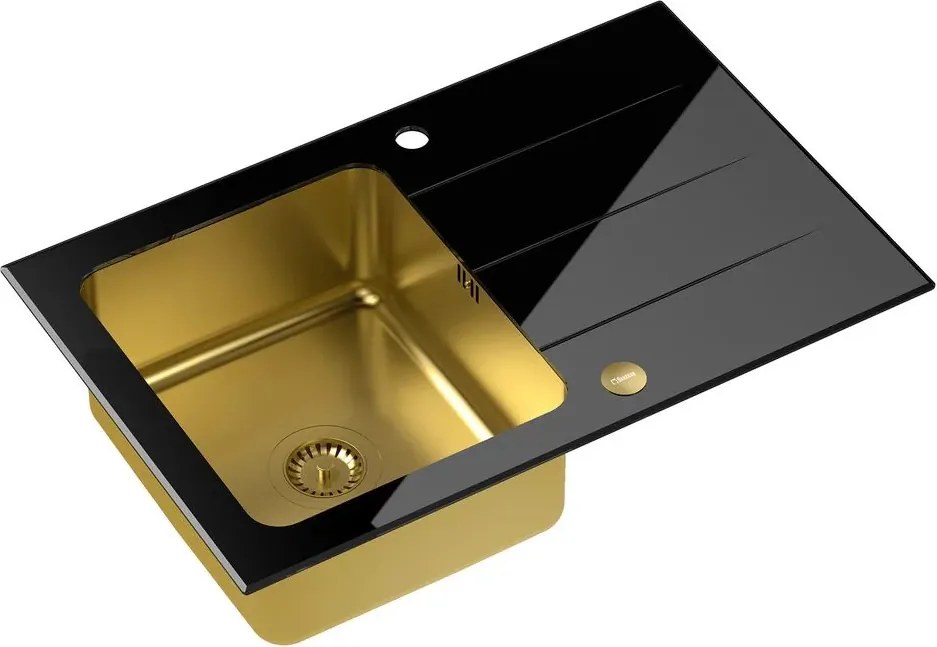 Chiuveta inox incastrata Quadron Unique Ford 111 finisaj cupru - negru 78x50 cm