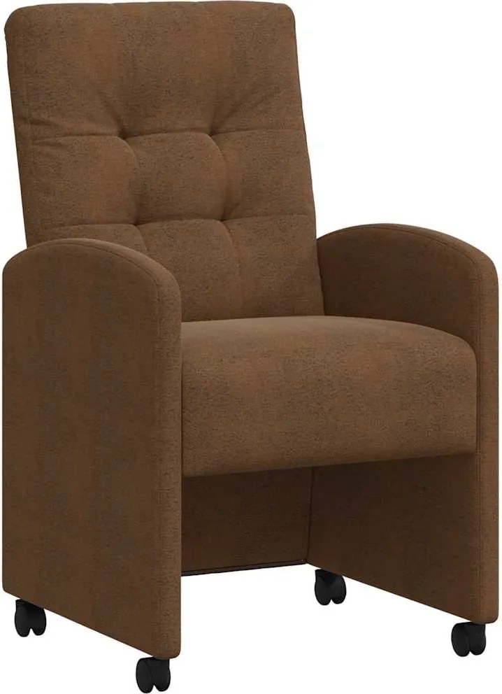 vidaXL Scaune de dining cu roți cu roți 2 pcs Maro 58 x 67 x 97 cm