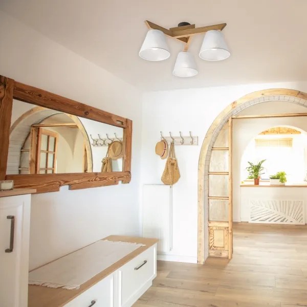 Lustr ANTONIO 3xE14/40W/230V, montaj plafon, stejar