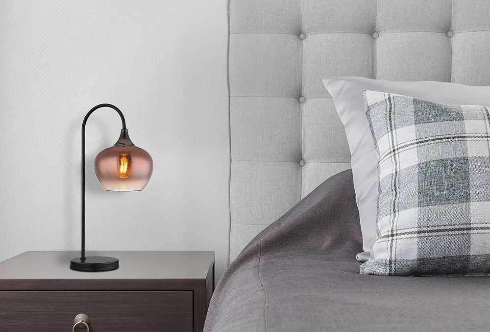 Veioza/Lampa de masa design modern MAXY negru/cupru