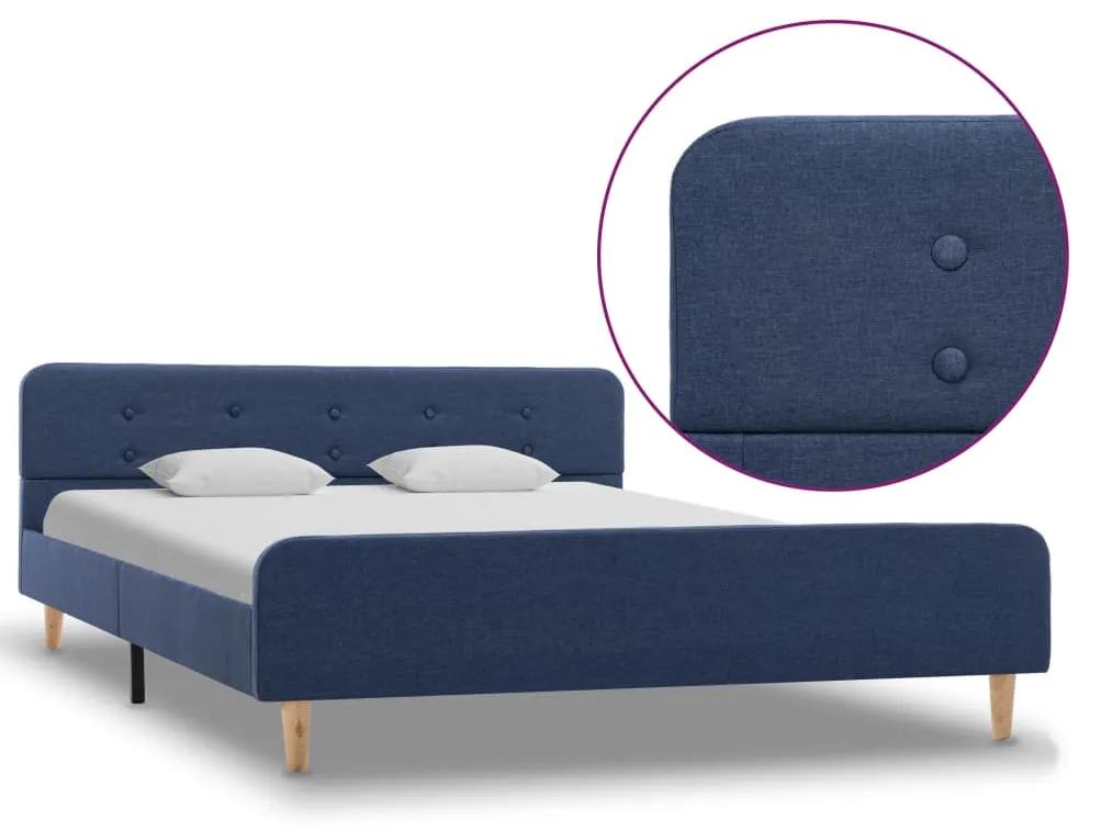 284910 vidaXL Cadru de pat, albastru, 160 x 200 cm, material textil