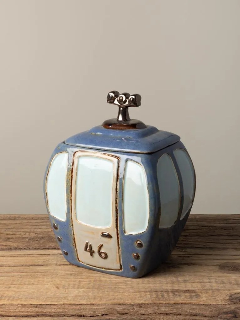 Cutie decorativa, din ceramica, albastru, Box Cable