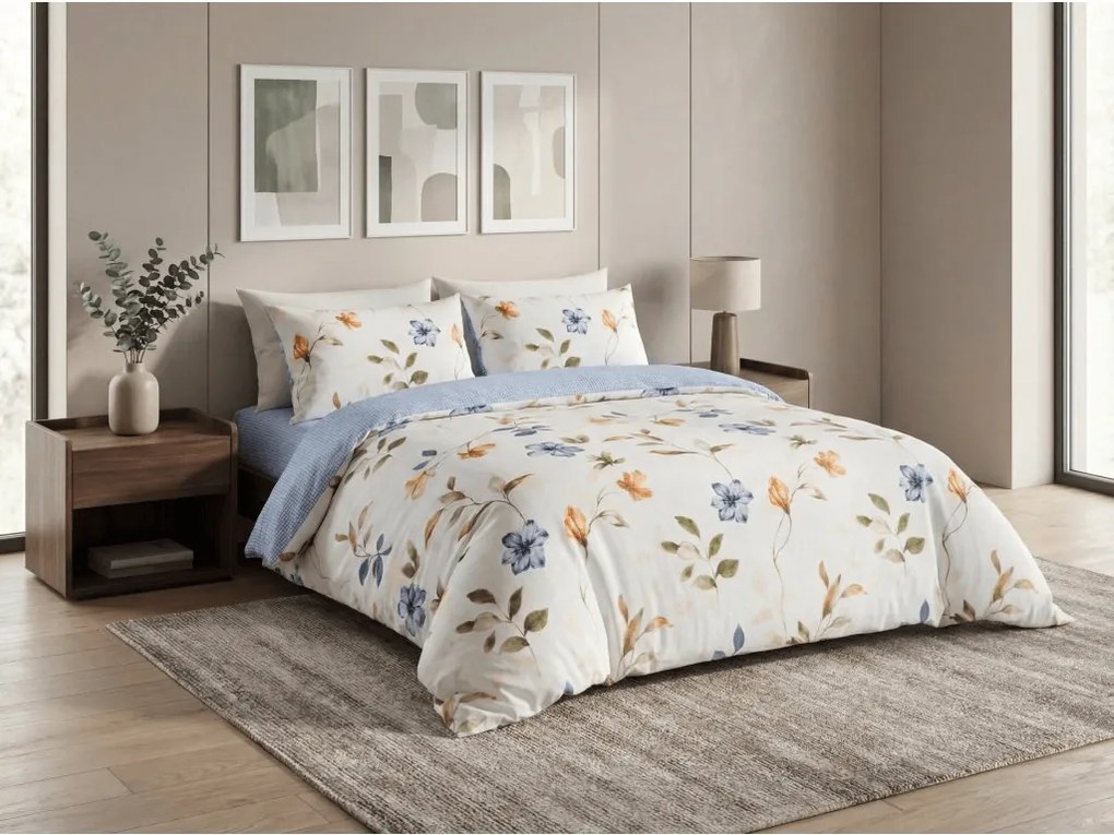 Lenjerie de pat din microfibra GENTLE LEAVES crem Dimensiune lenjerie de pat: 2 buc 70 x 90 cm | 200 x 220 cm