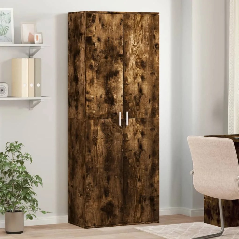 vidaXL Dulap înalt, stejar fumuriu, 70x35x180 cm, lemn prelucrat