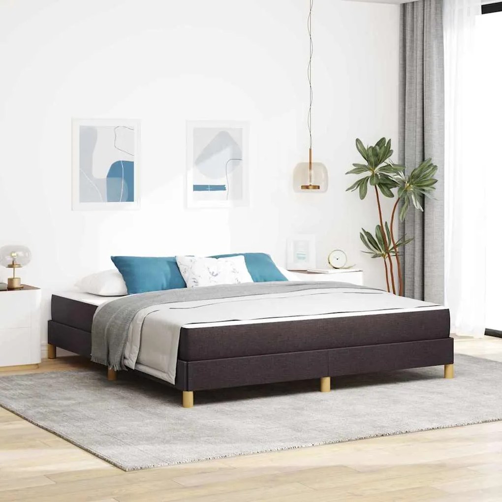 vidaXL Pat cu arcuri Maro 180 x 200 cm Țesătură, Lemn Ingineresc