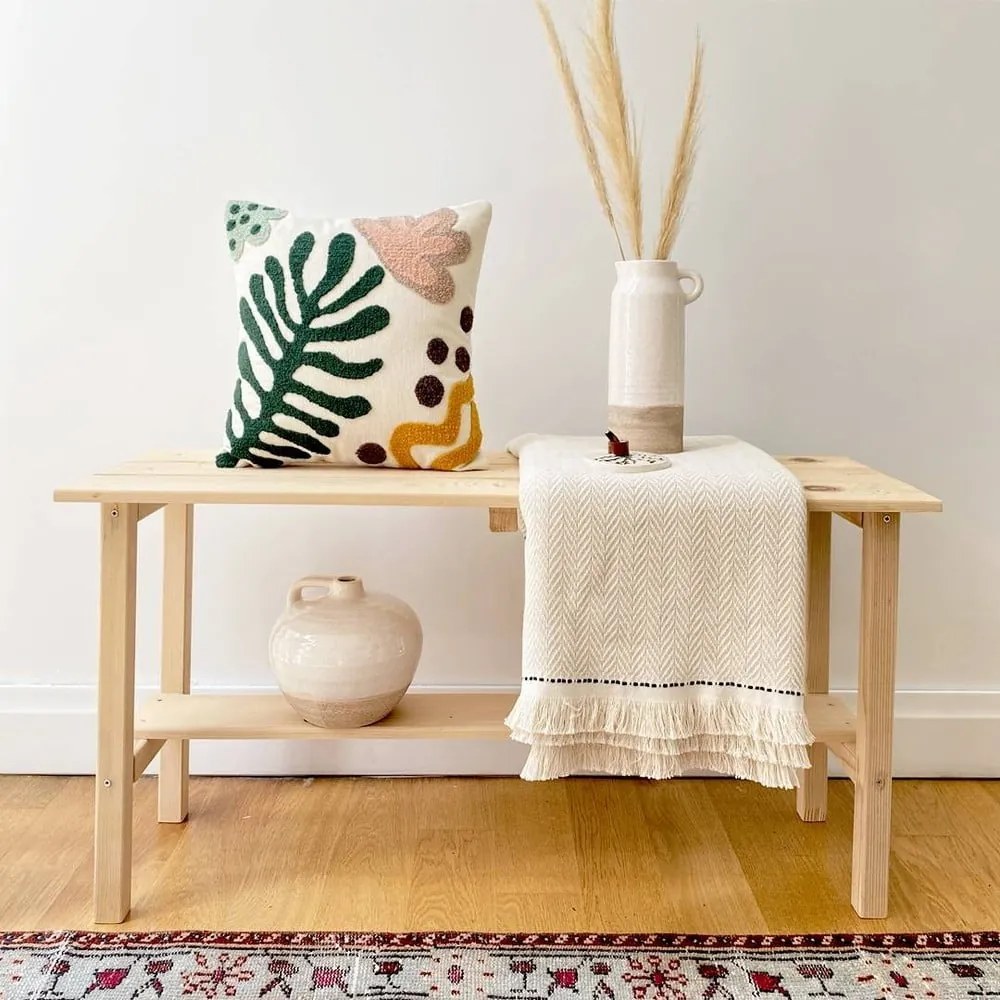 Față de pernă cu broderie Inu Joynodes Lotus, 43 x 43 cm