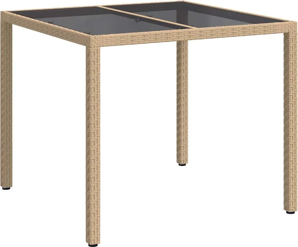 vidaXL Masă de Grădină Bej 90 x 90 x 75 cm poliratan