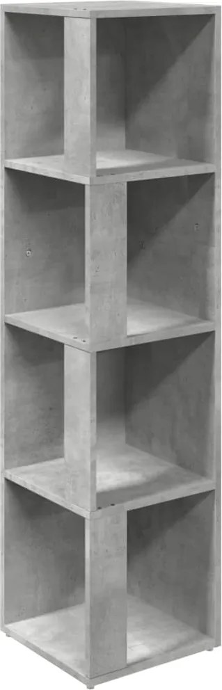 vidaXL Dulap de colț, gri beton, 33x33x132 cm, PAL