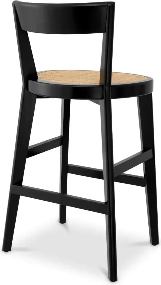 Scaun de bar LUX design clasic Alvear negru, ratan