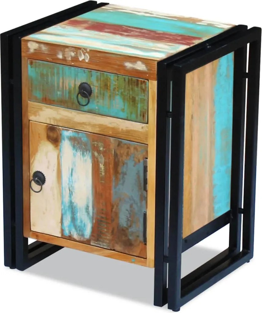 vidaXL Noptieră, lemn masiv reciclat