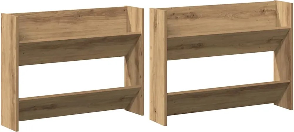 vidaXL Dulap pentru pantofi 2 pcs Stejar Artizanal 85 x 18 x 90 cm