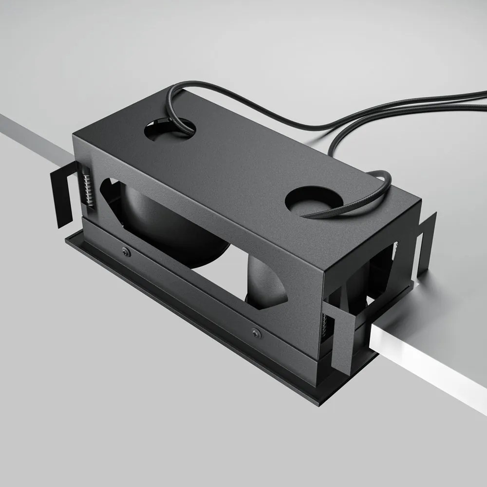 Corp incastrabil cu 2 spoturi LED directionabile Metal Modern negru