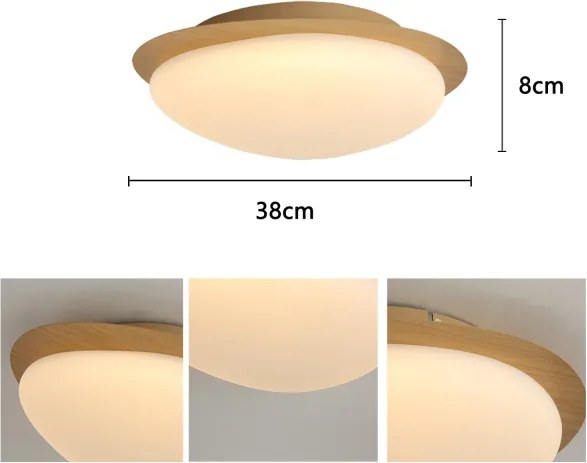 Brilagi - Plafonieră VISBY WOOD LED, 18 W, 230 V, Ø 38 cm, maro