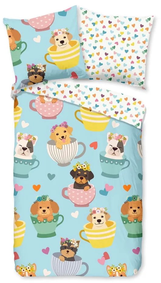 Lenjerie de pat pentru copii din bumbac 140x200 cm Dogs – Bonami Selection