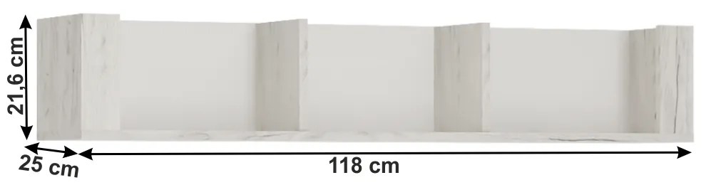 Poliţă TIP 61, alb craft, ANGEL