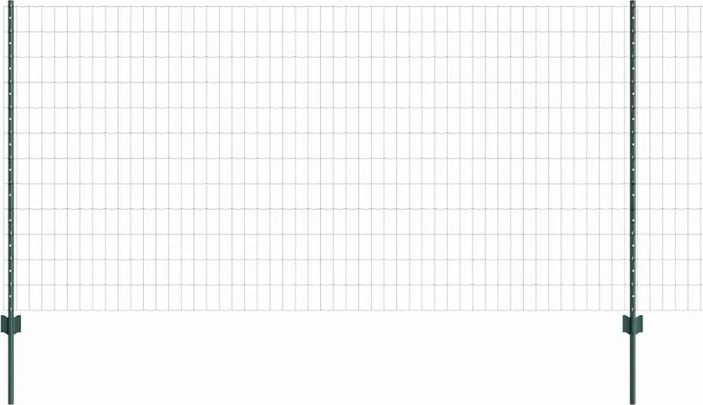 vidaXL Gard cu Stâlp Verde 1,2 x 25 m Oțel și PVC