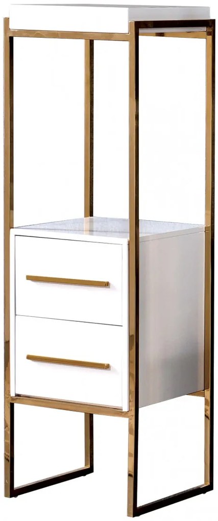 Consola Rodez III alb/gold – H103 cm