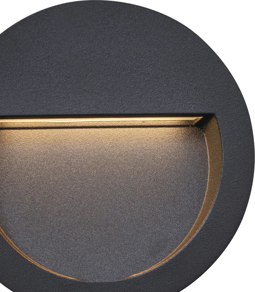 Set de 6 Aplice Moderne Incastrabile Negre cu LED IP65 - Gem