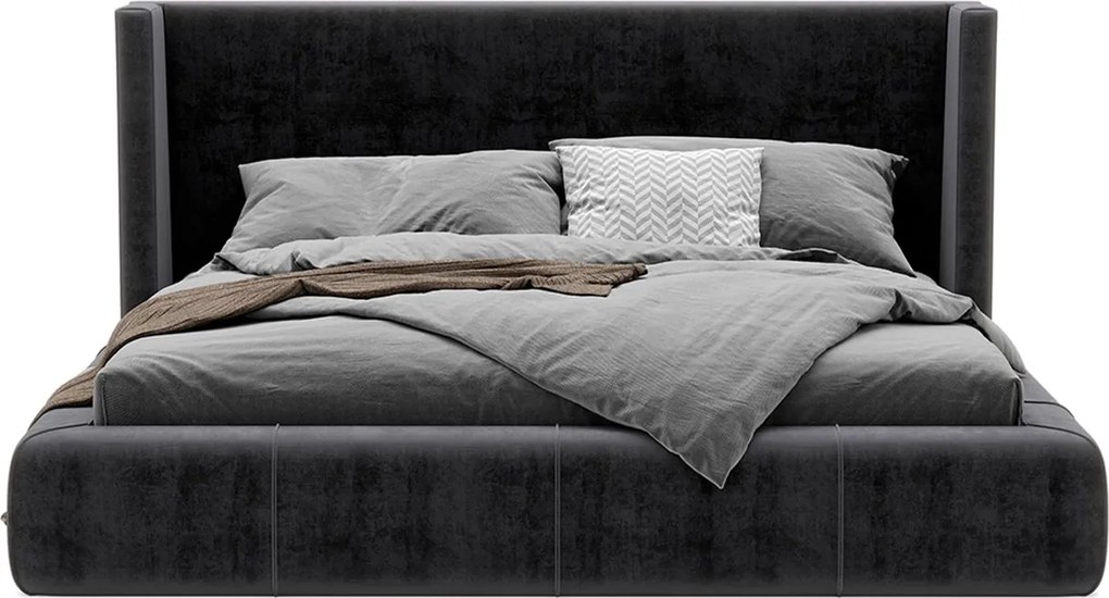 Pat tapițat Rook cu saltea, 140/160/180cm - 180x200