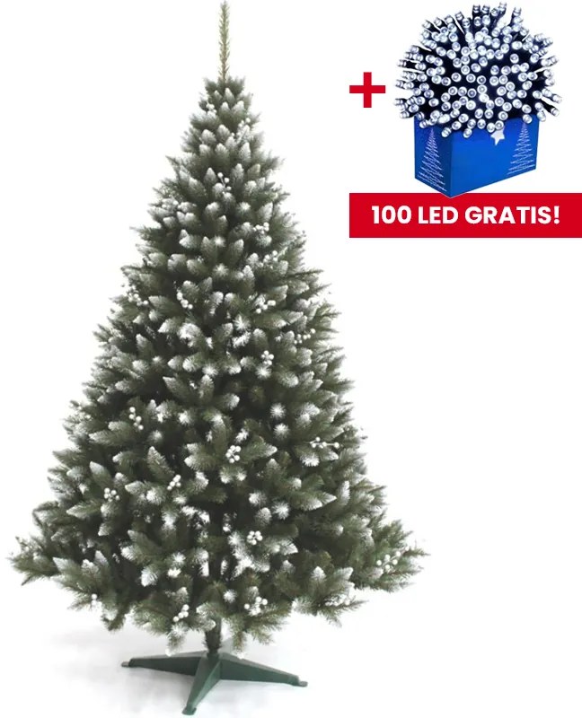 Brad artificial argintiu, cu fructe rowan, 180 cm