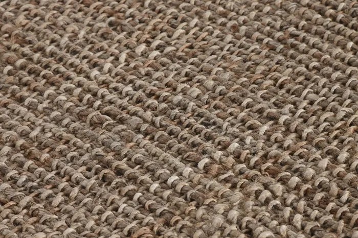 Covor din iută împletit manual, antiderapant, maro natural, 160 x 230 cm, 3000 GSM, „Jute Carpet"