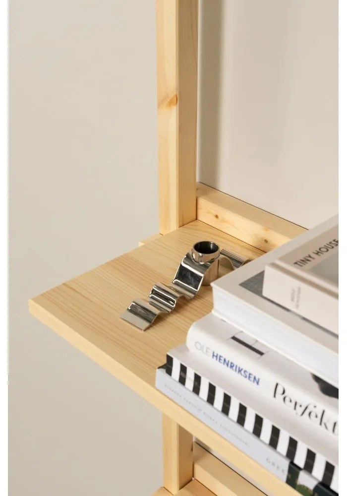 Bibliotecă de perete în culoare naturală din lemn de pin 66x127 cm Groove – Karup Design