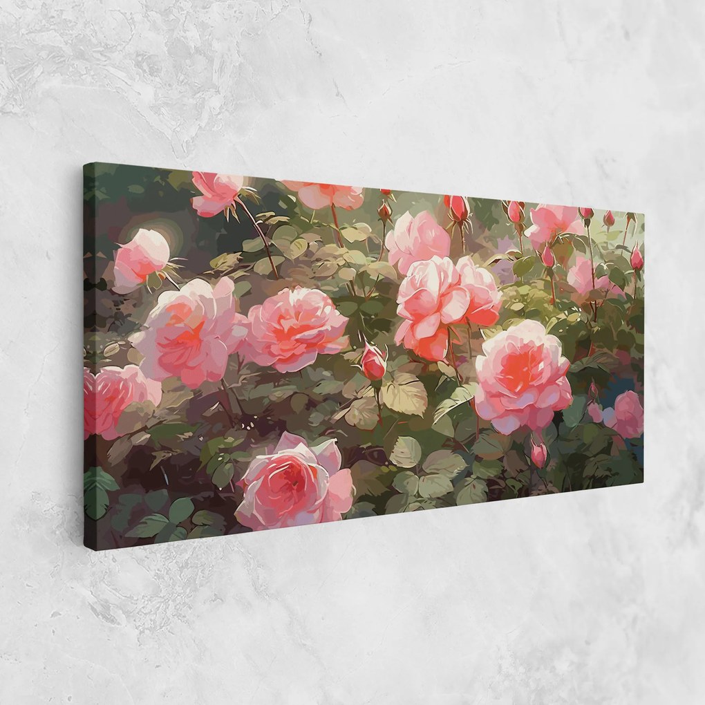 Tablou Canvas, 100x200cm, Dormitor si Living, Flori, Trandafiri, Wild Roses