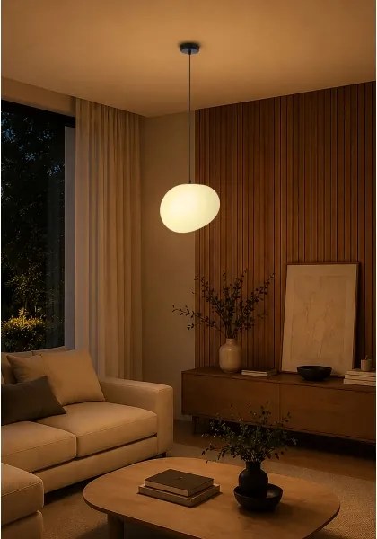 BRILAGI - Lampă suspendată pe cablu PEBBLES 1xE27/40W/230V Ø 30 cm neagră