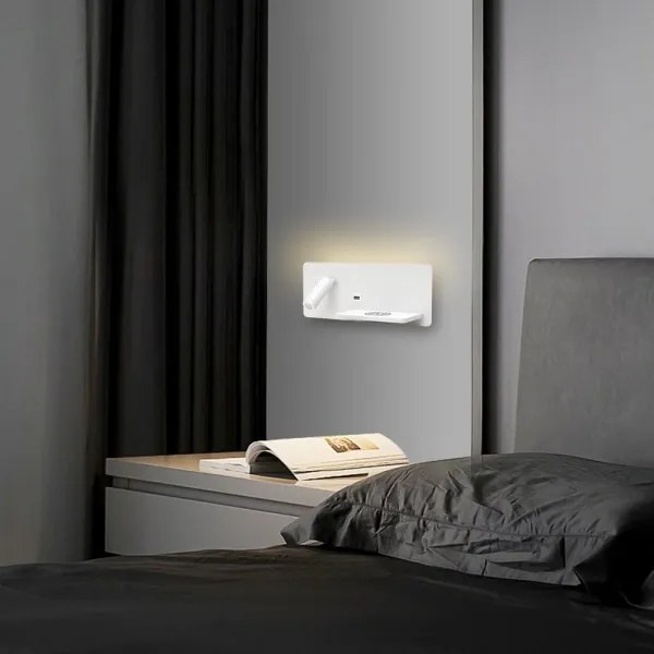 Immax 08285L-LED Aplica LED 3W cu senzor, USB și încărcare wireless, 230V