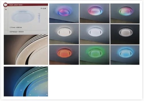 Plafonieră dimabilă LED RGBW/22W RAINBOW 230V Paulmann 70546 + telecomandă