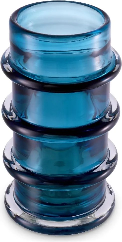 Vas decorativ din sticla design LUX Bloom albastru