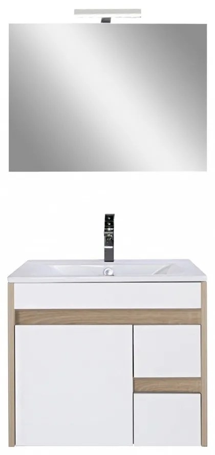 Mobilier complet de baie Luna Prime 60, stejar Sonoma-alb