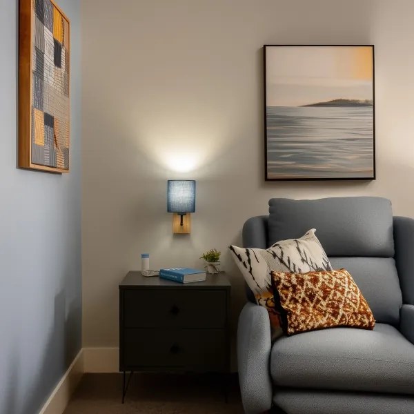 Lampă de perete Brilagi NUBILA WOOD 1xE27/25W/230V stejar/albastru închis