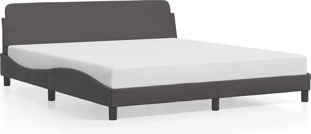 vidaXL Cadru de pat, Dover, gri, 180x200 cm, piele ecologică