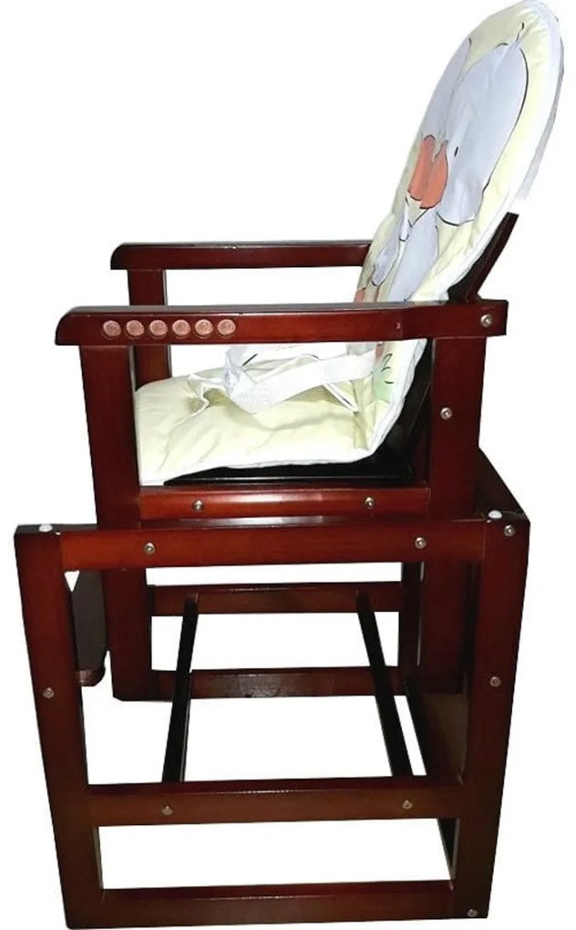 Scaun de masa pentru copii si bebe transformabil in birou Baby Care™ , din lemn masiv, centura de siguranta, sezut comfortabil, masuta detasabila,