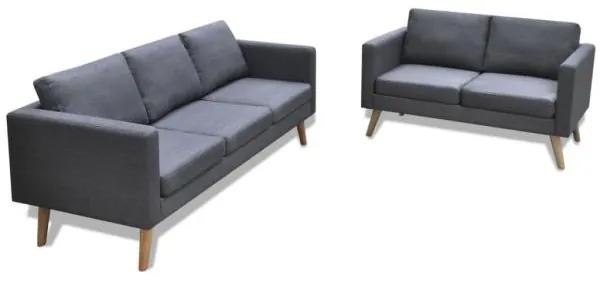 vidaXL Set canapele cu 2 locuri și 3 locuri, textil, gri închis